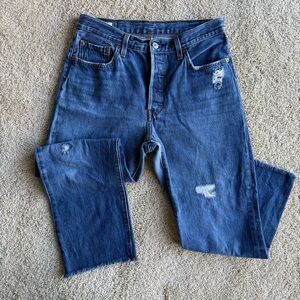 Levi’s Premium 501 Distressed Raw Hem Jeans W29 L26